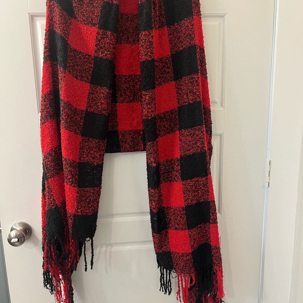 Red and Black Plaid Scarf
